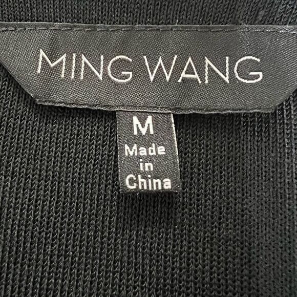 Blazer Ming Wang black mesh panel geometric knit medium artsy office career fall - Picture 3 of 6